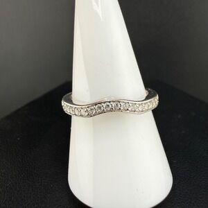 Vintage QVC Epiphany Sterling Silver Band Ring CZ Size 9